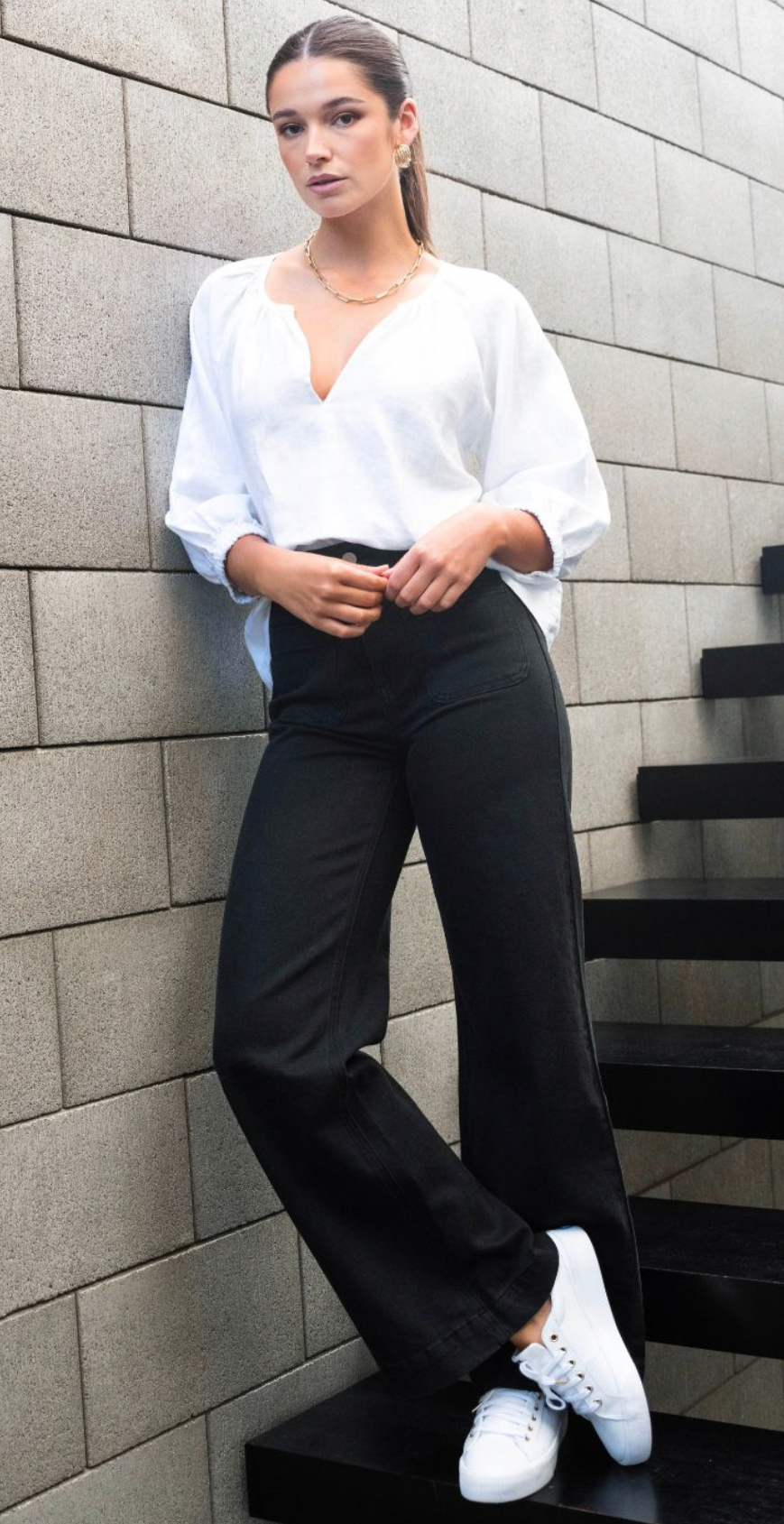 Re:Union Revolutionary White Linen Relaxed Top