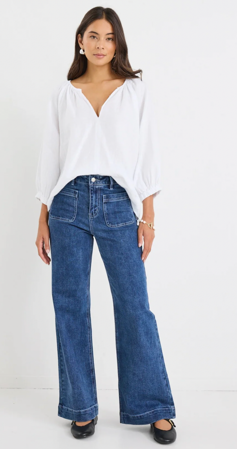 Re:Union Revolutionary White Linen Relaxed Top
