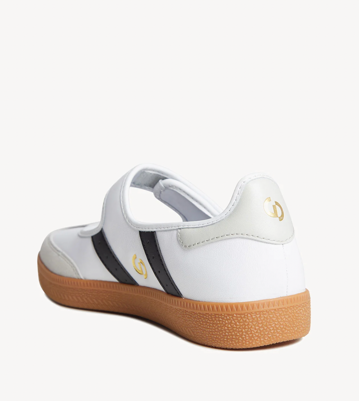 Goodsole 2001 Parlay Leather Suede Mary Jane Sneakers WHITE AND BLACK