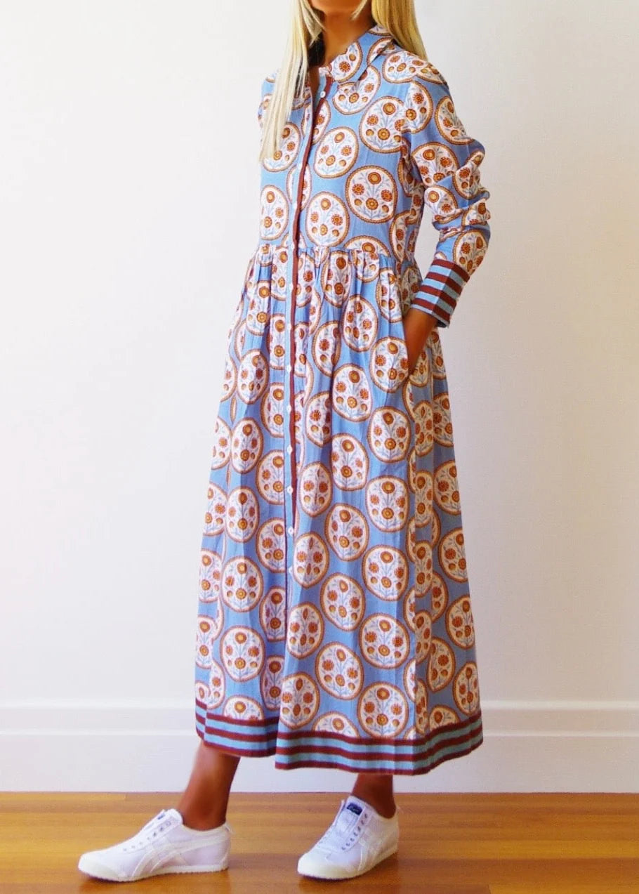 Who’s Charlie Matilda Cotton Cambric Screen Print Dress