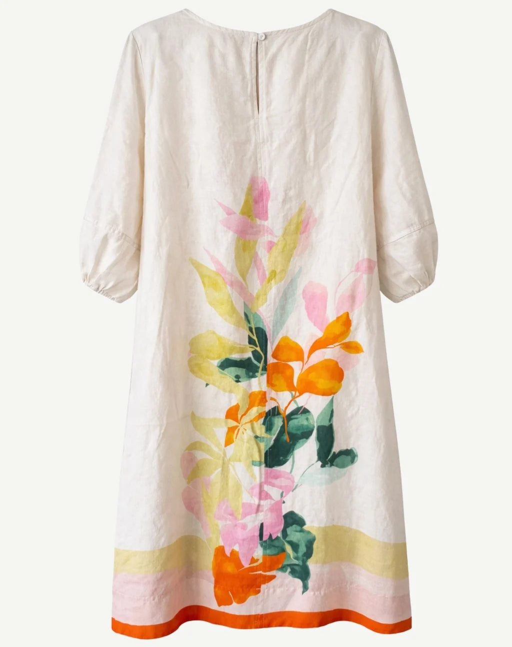 Corfu Soft Horizon Printed Linen Midi Dress