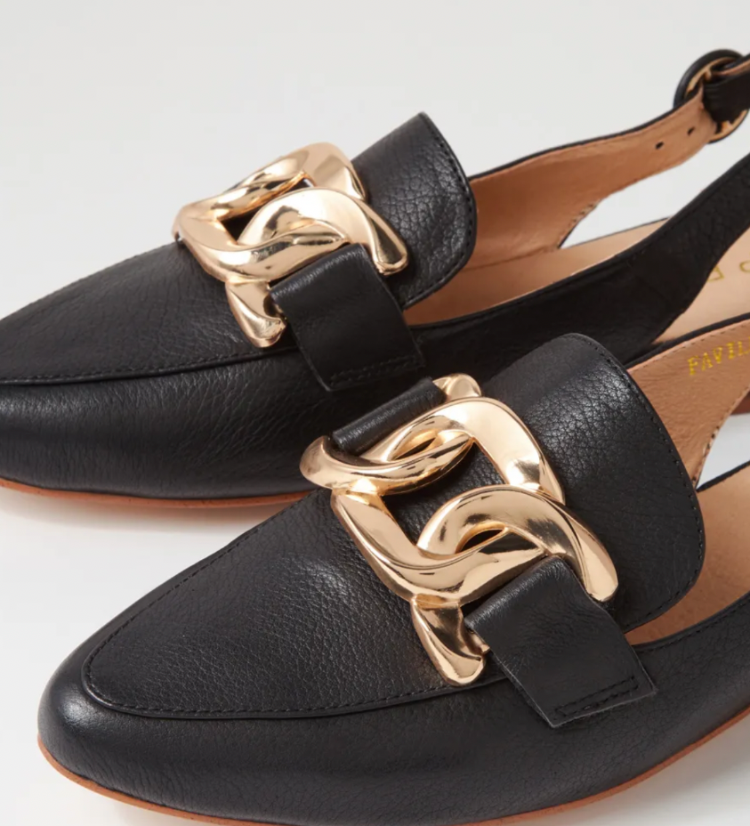 Top End Favilla in Black Slingback Flats