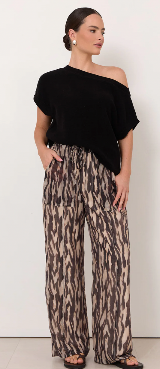 Adorne The Artemis Zebra Print Pant