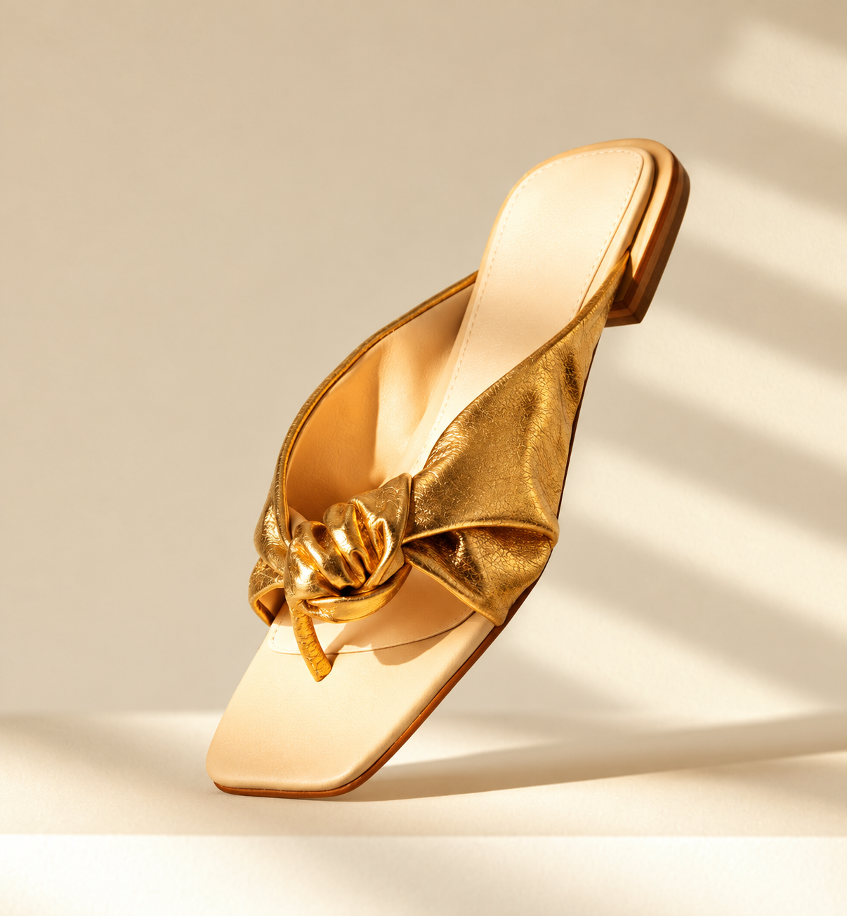 Faccine Metallic Gold Knot Slides (10924 FTQ)