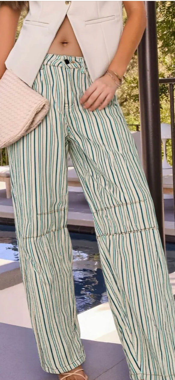 Smaibulun Striped Barrel Jeans