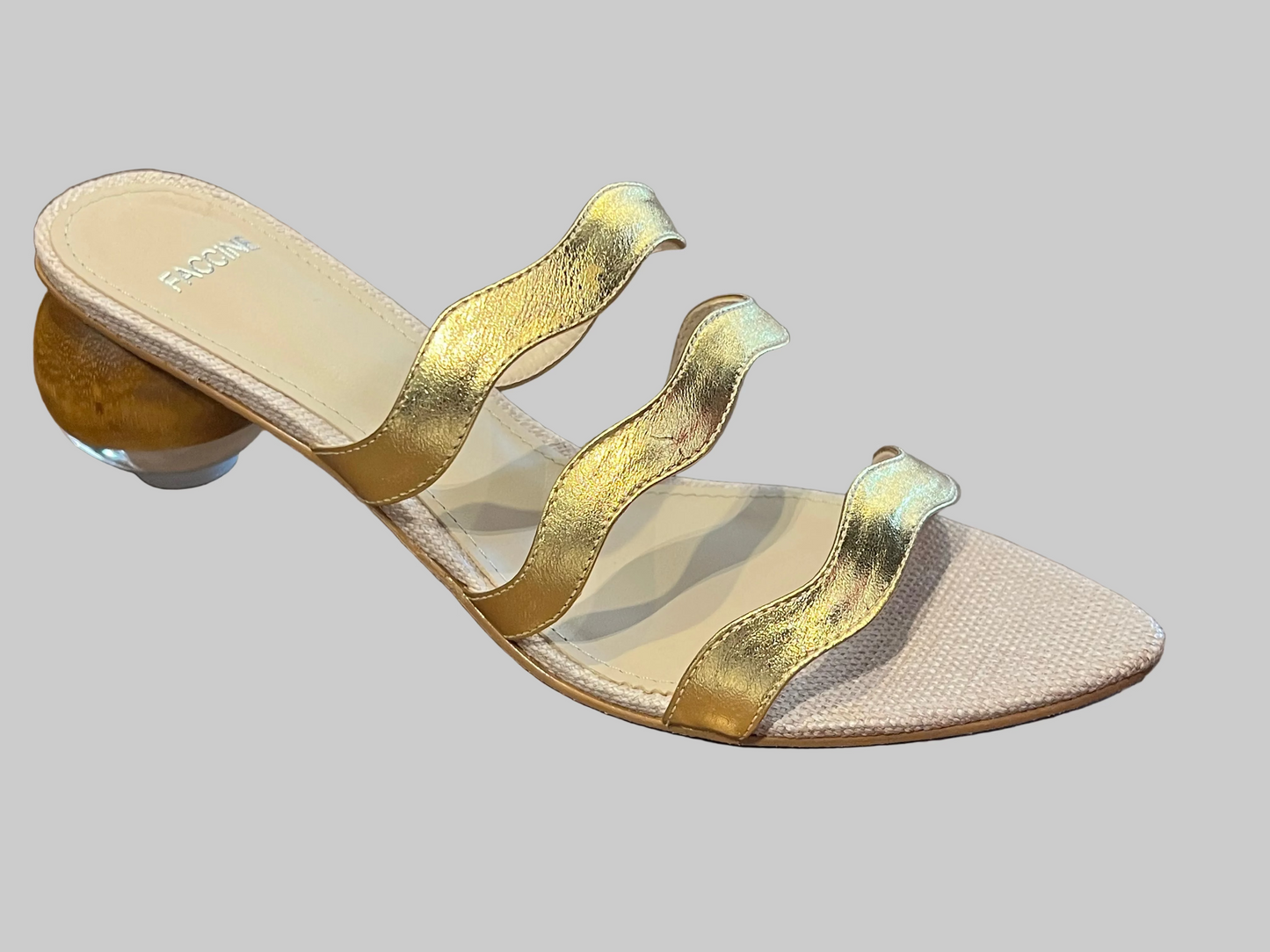 Faccine Madonna Metallic Gold Wave Heels (10547_MADPRI)
