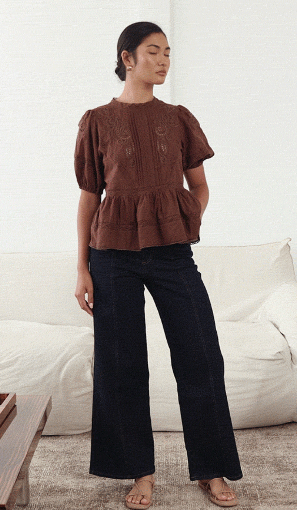 Adorne Ophelia Boho Peplum top