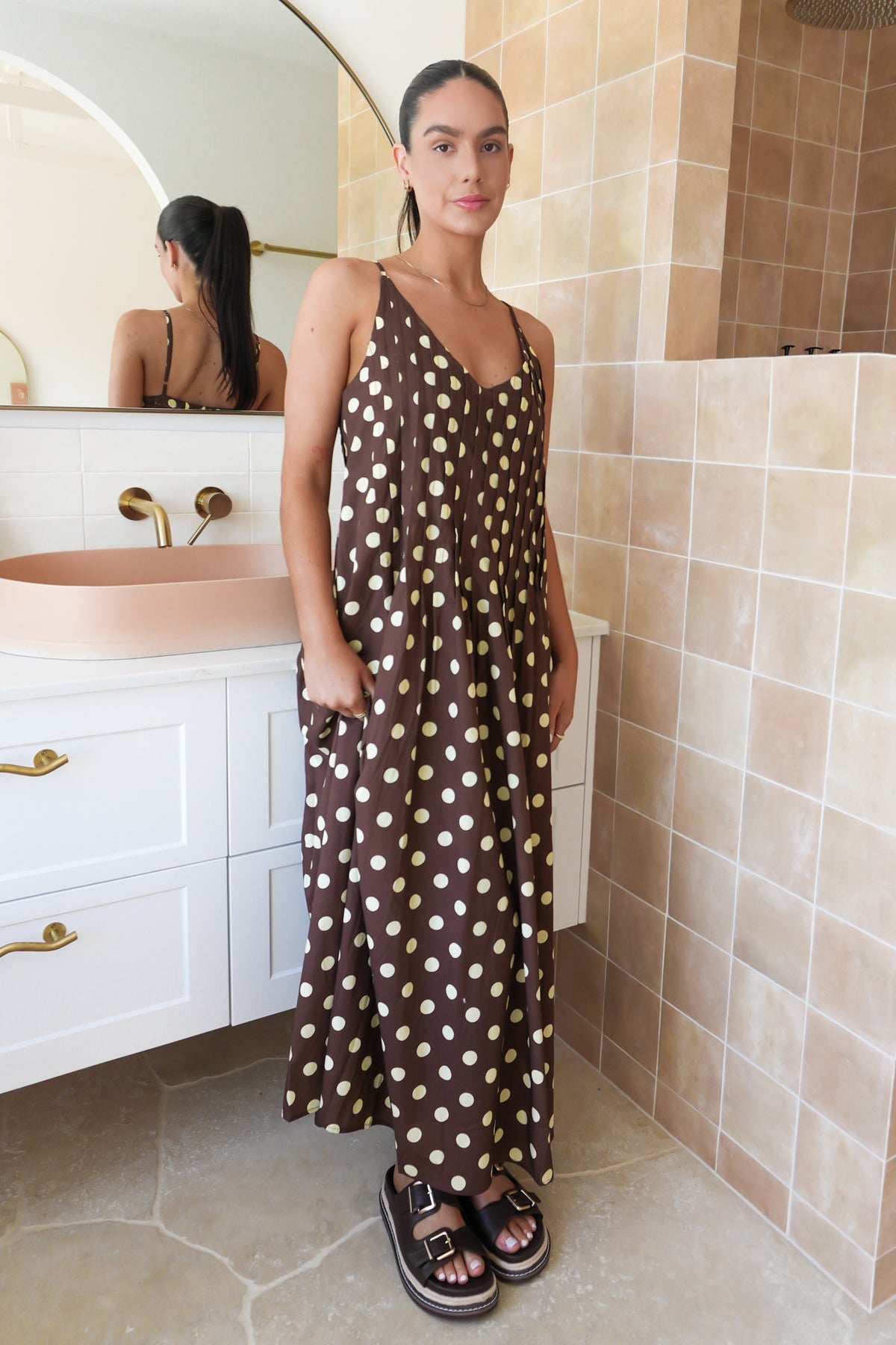 Yh & Co Abella Midi Polka Dot Dress