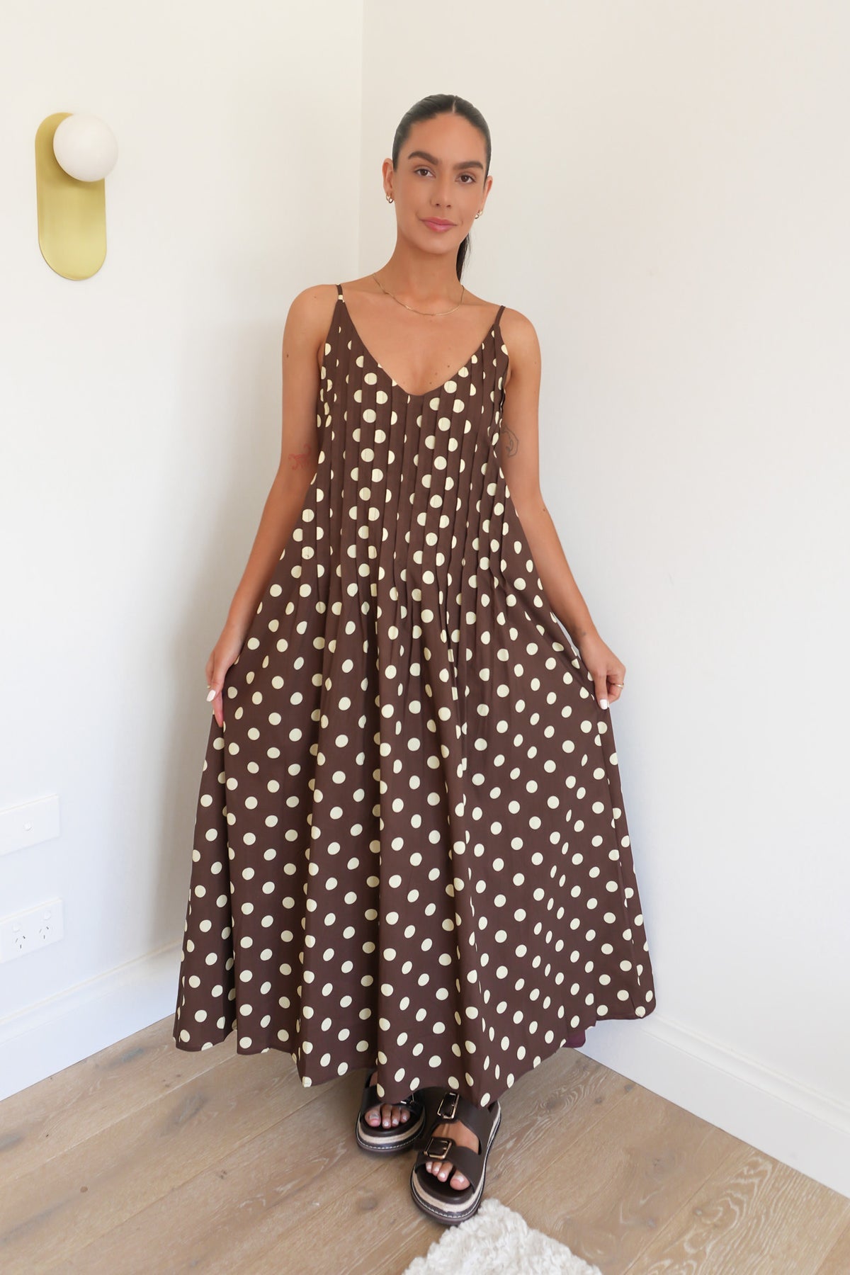 Yh & Co Abella Midi Polka Dot Dress